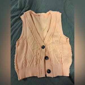 FP Movement by Free People Peach Knit Cardigan Vest